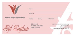 Amanda Wright Hypnotherapy Gift Certificate